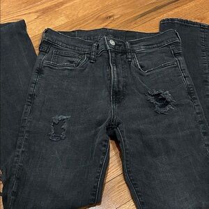 H&M Men's Black Distressed Skinny Jeans